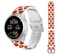 TopPerfekt Band Compatible with Garmin Forerunner 570 42mm/55/Vívoactive 6/5, 20MM Quick Release Soft Silicone Halloween Straps Fit for Galaxy Watch 6 Smartwatch for Women Men(White-Orange Pumpkin)