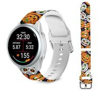 TopPerfekt Band Compatible with Garmin Forerunner 570 42mm/55/Vívoactive 6/5, 20MM Quick Release Soft Silicone Halloween Straps Bracelet Fit for Galaxy Watch 6 Smartwatch for Women Men (Evil Pumpkin)