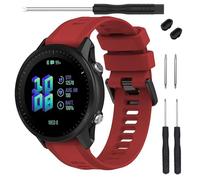 TopPerfekt Band Compatible with Garmin Forerunner 955, Soft Silicone Replacement Watch Band Strap for 955 Smart Watch for Women Men (Red)