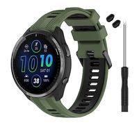 TopPerfekt Band Compatible with Garmin Forerunner 965, Soft Silicone Replacement Watch Band Strap for 965 Smart Watch for Women Men (Army Green - Black)