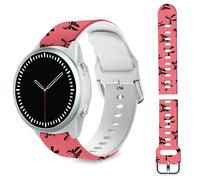 TopPerfekt Band Compatible with Garmin Forerunner 965 Watch - Black Bow tie Cute Chic Soft Silicone Replacement Watch Band Strap for 965 Smart Watch for Women Men - Deep Pink/Black Bow