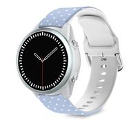 TopPerfekt Band Compatible with Garmin Forerunner 965 Watch - Soft Silicone Replacement Watch Band Strap for 965 Smart Watch for Women Men Polka Dot - Blue/White Dots