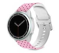 TopPerfekt Band Compatible with Garmin Forerunner 965 Watch - Soft Silicone Replacement Watch Band Strap for 965 Smart Watch for Women Men Polka Dot - Pink/Black Dots