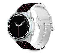 TopPerfekt Band Compatible with Garmin Forerunner 965 Watch - Soft Silicone Replacement Watch Band Strap for 965 Smart Watch for Women Men Polka Dot - Black/Rose Red Dots