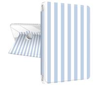 TopPerfekt Case for iPad 11th (A16) 11-inch 2025 / 10th Generation 10.9-inch 2022, Striped Cute Style Case Shockproof Auto Sleep/Wake 360 Degree Rotation Stand Cover Clear Back- Blue