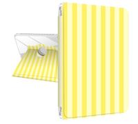 TopPerfekt Case for iPad 11th (A16) 11-inch 2025 / 10th Generation 10.9-inch 2022, Striped Cute Style Case Shockproof Auto Sleep/Wake 360 Degree Rotation Stand Cover Clear Back- Yellow