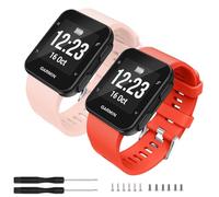 TopPerfekt Compatible with Garmin Forerunner 35 Strap, Soft Silicone Replacement Strap for Garmin Forerunner 35 Smartwatch, Suitable for 130-230mm Wrist, 2-Pink,Red Orange, 5.11"-9.05", Modern