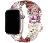 TopPerfekt Double Sided Printed Sport Straps Compatible with Apple Watch Band 38mm 40mm 41mm Women Men, Floral Silicone Printed Fadeless Pattern Sport Strap for iWatch Series8 7 6 5 4 3 2 1 SE Ultra