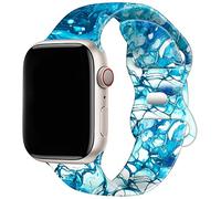 TopPerfekt Double Sided Printed Sport Straps Compatible with Apple Watch Band 38mm 40mm 41mm Women Men, Floral Silicone Printed Fadeless Pattern Sport Strap for iWatch Series8 7 6 5 4 3 2 1 SE Ultra