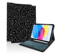 TopPerfekt for iPad 9th Generation Keyboard Case 10.2" 2021, Magnetically Absorbent, Auto Sleep/Wake, Pencil Holder for iPad 8th Gen 2020, 7th Gen 2019, Air 3rd, pro 10.5" (BlackGrey Leopard)