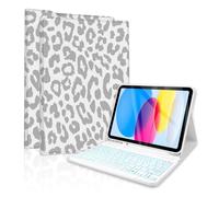 TopPerfekt for iPad 9th Generation Keyboard Case 10.2" 2021, Magnetically Absorbent, Auto Sleep/Wake, Pencil Holder for iPad 8th Gen 2020, 7th Gen 2019, Air 3rd, pro 10.5" (Grey Leopard)