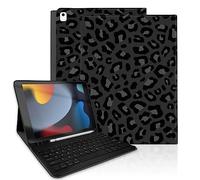TopPerfekt for iPad 9th Generation Keyboard Case 10.2inch 2021, Magnetically Absorbent, Auto Sleep/Wake, Pencil Holder for iPad 8th Gen 2020, 7th Gen 2019, Air 3rd, pro 10.5inch -BlackGrey Leopard