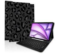 TopPerfekt for iPad Air 11-inch M2 2024/M3 2025 Keyboard Case, ipad Pro 11 (4th, 3rd, 2nd, 1st Gen 2022/2021/2020/2018) Detachable,Pencil Holder for iPad Air 4/5th 2020/2022 10.9" -Leopard BlackGrey