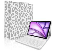 TopPerfekt for iPad Air 11-inch M4 2026 8th/M2 2024/M3 2025 Keyboard Case, Pro 11(4th, 3rd, 2nd, 1st Gen 2022/2021/2020/2018) Detachable,Pencil Holder for iPad Air 4/5th 2020/2022 10.9" -Leopard Grey