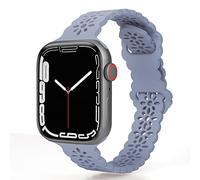 TopPerfekt Lace Silicone Straps Compatible with Apple Watch Straps38/40/41mm, Women Slim and Breathable Sports Wristband with Classic Clasp for iWatch Series Ultra SE 8 7 6 5 4 3 2 1