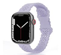 TopPerfekt Lace Silicone Straps Compatible with Apple Watch Straps38/40/41mm, Women Slim and Breathable Sports Wristband with Classic Clasp for iWatch Series Ultra SE 8 7 6 5 4 3 2 1