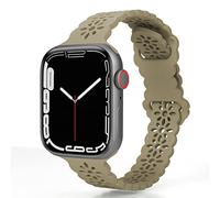 TopPerfekt Lace Silicone Straps Compatible with Apple Watch Straps38/40/41mm, Women Slim and Breathable Sports Wristband with Classic Clasp for iWatch Series Ultra SE 8 7 6 5 4 3 2 1