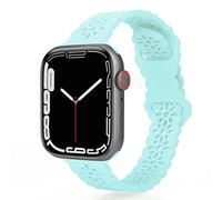 TopPerfekt Lace Silicone Straps Compatible with Apple Watch Straps38/40/41mm, Women Slim and Breathable Sports Wristband with Classic Clasp for iWatch Series Ultra SE 8 7 6 5 4 3 2 1