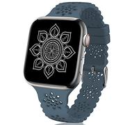 TopPerfekt Lace Strap Compatible with Apple Watch 38mm 40mm 41mm Ladies Soft Slim Hollow Breathable Sport Band with Classic Buckle for iWatch Series SE 8 7 6 5 4 3 2 1 Ultra