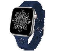 TopPerfekt Lace Strap Compatible with Apple Watch 38mm 40mm 41mm Ladies Soft Slim Hollow Breathable Sport Band with Classic Buckle for iWatch Series SE 8 7 6 5 4 3 2 1 Ultra