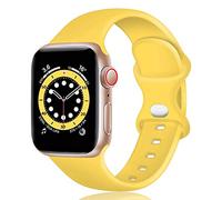 TopPerfekt Silicone Strap Compatible with Apple Watch Strap 38/40/41/45mm, Silicone Replacement Watch Band Straps for iWatch Series 8 7 6 5 4 3 2 1 SE Ultra (38mm/40mm/41mm-S/M, Yellow)