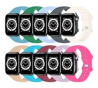 TopPerfekt Silicone Strap Compatible with Apple Watch Strap 38mm 40mm 41mm, Serie 11/10 42mm, Silicone Replacement Watch Band for iWatch Serie 10 9 8 7 6 5 4 3 2 SE Ultra(38mm/40mm/41mm-S/M, 10-Pack)