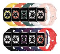 TopPerfekt Silicone Strap Compatible with Apple Watch Strap 38mm 40mm 41mm, Silicone Replacement Watch Band Straps for iWatch Serie8 7 6 5 4 3 2 1 SE Ultra(38mm/40mm/41mm-M/L, 10-Pack)