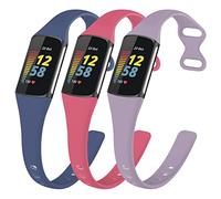 TopPerfekt Slim Straps Compatible with Fitbit Charge 6 Strap Women Men, Adjustable Soft Silicone Sport Replacement Watch Band Straps Wristbands Bracelet for Charge 5 Activity Tracker