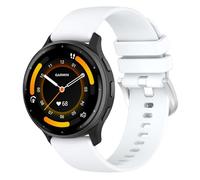 TopPerfekt Sport Band Compatible with Garmin Venu 4 41mm/3S/2S Quickfit Wristband, 18MM Silicone Adjustable Strap Replacement for Vivoactive 4S, Vivomove 3S, Forerunner 265S/255S Music-White 18mm