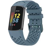 TopPerfekt Sport Bands Compatible with Fitbit Charge 6, Adjustable Breathable Soft Silicone Sport Replacement Watch Band Straps Wristbands Bracelet for Charge 5 Activity Tracker Women Men (1-Deep Sea)