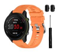 TopPerfekt Sport Straps Compatible with Garmin Forerunner 255S (18mm) / 255S music / 265S (18mm) Watch Straps, Adjustable Silicone Sports Strap Replacement Straps for Men Women-Orange