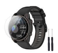 TopPerfekt Strap Compatible with Garmin Descent G2, Soft Silicone Replacement Watch Band and 2 Pack Screen Protector for Descent G2 Smart Watch for Women Men