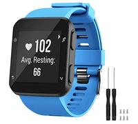 TopPerfekt Strap Compatible with Garmin Forerunner 35, Soft Silicone Replacement Watch Band Strap for Garmin Forerunner 35 Smart Watch, Fit 5.11-9.05 Inch (130-230 mm) Wrist (Sky Blue (Black buckle))
