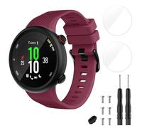 TopPerfekt Strap Compatible with Garmin Forerunner 45 and 2 x Screen Protectors, Sport Silicone Replacement Wristband for Forerunner 45