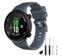 TopPerfekt Strap Compatible with Garmin Forerunner 45, Sport Silicone Wristband Arm Band Replacement Bracelet for Forerunner 45 and Swim 2 (Slate Silver Buckle)