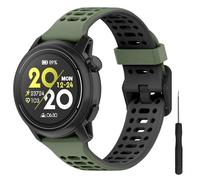 TopPerfekt Strap for Samsung Galaxy Watch 3 Band 45mm, Soft Silicone Band for Galaxy Watch 46mm/Gear S3 Classic/Gear S3 Frontier, for COROS PACE 3 Replacement for Men Women-Army green/Black