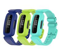 TopPerfekt Straps Compatible with Fitbit Ace 3 for Kids, Soft Silicone Waterproof Bracelet Accessories Sports Watch Strap Replacement for Fitbit Inspire 2/Ace 3 Boys Girls (3-Blue,Lime, Lake blue)
