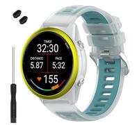 TopPerfekt Watch Band Compatible with Garmin Forerunner 570 42mm, Soft Silicone Replacement Straps Wristbands Fit for Garmin Vívoactive 6/5/3/Venu Sq/Sq 2/2 Plus Smartwatch for Women Men, 1-Clear-Blue