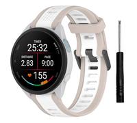 TopPerfekt Watch Band for Garmin Forerunner 265, Soft Silicone Sport Replacement Strap for Forerunner 570 47mm/255/265-Music, Venu 4 45mm/3/2 (22mm) - Pink Edge/White