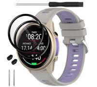 TopPerfekt Watch Straps Compatible with Garmin Forerunner 970, Soft Silicone Replacement Band Wristbands Fit for Garmin Forerunner 965/955/Descent G1 Smartwatch for Women Men Grey - Purple