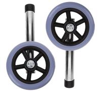 TOPPERFUN 1 Pair Replacement Wheels for Walker Front Wheel Silent Rolling Stainless Steel Rubber Indoor Use Walker Part for Elderly People