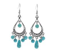 TOPPERFUN 1 Pair Turquoise Bohemia Style Earrings for Women Chic and Comfortable Dangle Ear Accessories for Daily Wear and Special Occasions Fashionable Idea for Friends