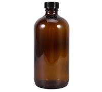 TOPPERFUN 1 Pc Amber Glass Reagent Bottle 500ml Laboratory Storage Container Empty Round Bottles with Phenolic Resin Bakelite Cap for Chemical Light Sensitive Liquids Perfume Oils DIY Cleaning