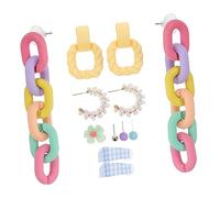 TOPPERFUN 1 Set Chain Link Dangle Earrings for Women Creative Acrylic Ear Jewelry Unique Statement Design for Fashion Forward Looks