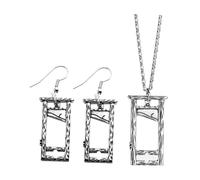 TOPPERFUN 1 Set Gothic Guillotine Jewelry Dark Earrings Pendant Necklace for Halloween Parties Unique Accessories for Women Express Your Unruly Style