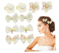 TOPPERFUN 10 Pcs Bow and Flower Hair Clips Set Secure Alligator Clips for Hair Accessories Versatile Floral Design for Instant Styling Comfortable