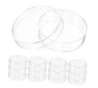 TOPPERFUN 100pcs Transparent Petri Dishes with Lids Plastic Culture Plates for Biology Lab Clear Cell Observation Writable Surface for Student Science Experiments and Classroom Use