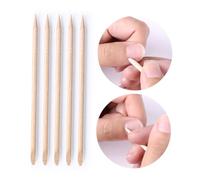 TOPPERFUN 100pcs Wooden Cuticle Sticks Double-ended Nail Cuticle Pusher Remover for Manicure and Pedicure Nail Art Salon Home Use