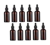TOPPERFUN 10pcs 5ml Amber Glass Dropper Bottles Leak-proof Essential Oil Storage Containers Lightweight Medicine Dispenser Bottles for Travel and Personal Care