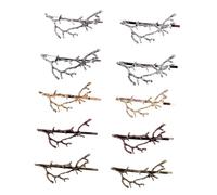 TOPPERFUN 10Pcs Alloy Branch Hairpins for Stylish Deer Design Hair Clips in Silver Gold Antique Copper and Bronze Lightweight Headdress Accessories for Parties and Daily Wear